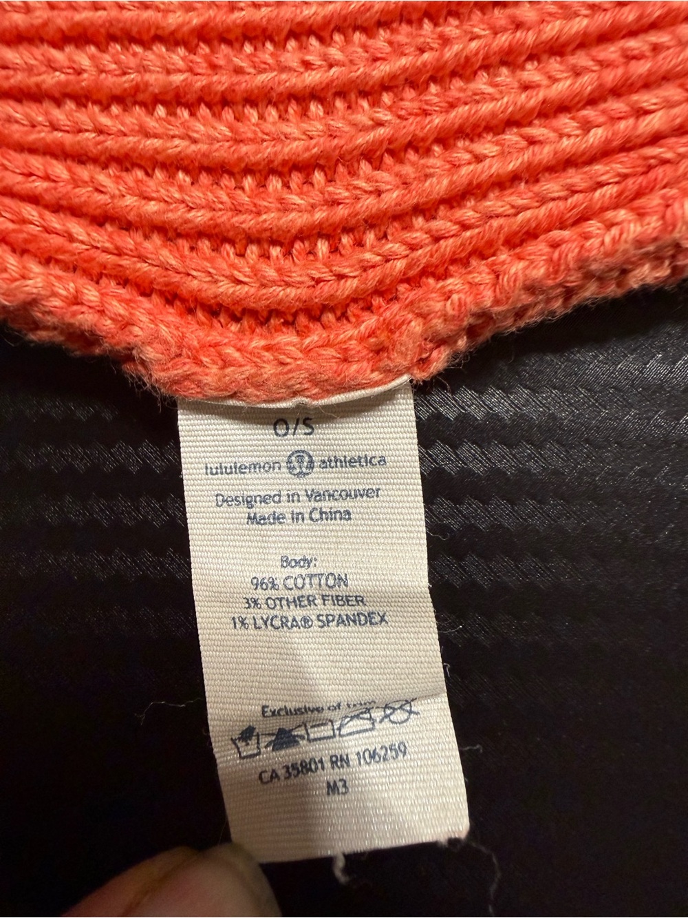 🧡 Lululemon Rad Hatter Toque Beanie Coral Orange Rib Knit Slouchy Hat 🧡 - Picture 8 of 9